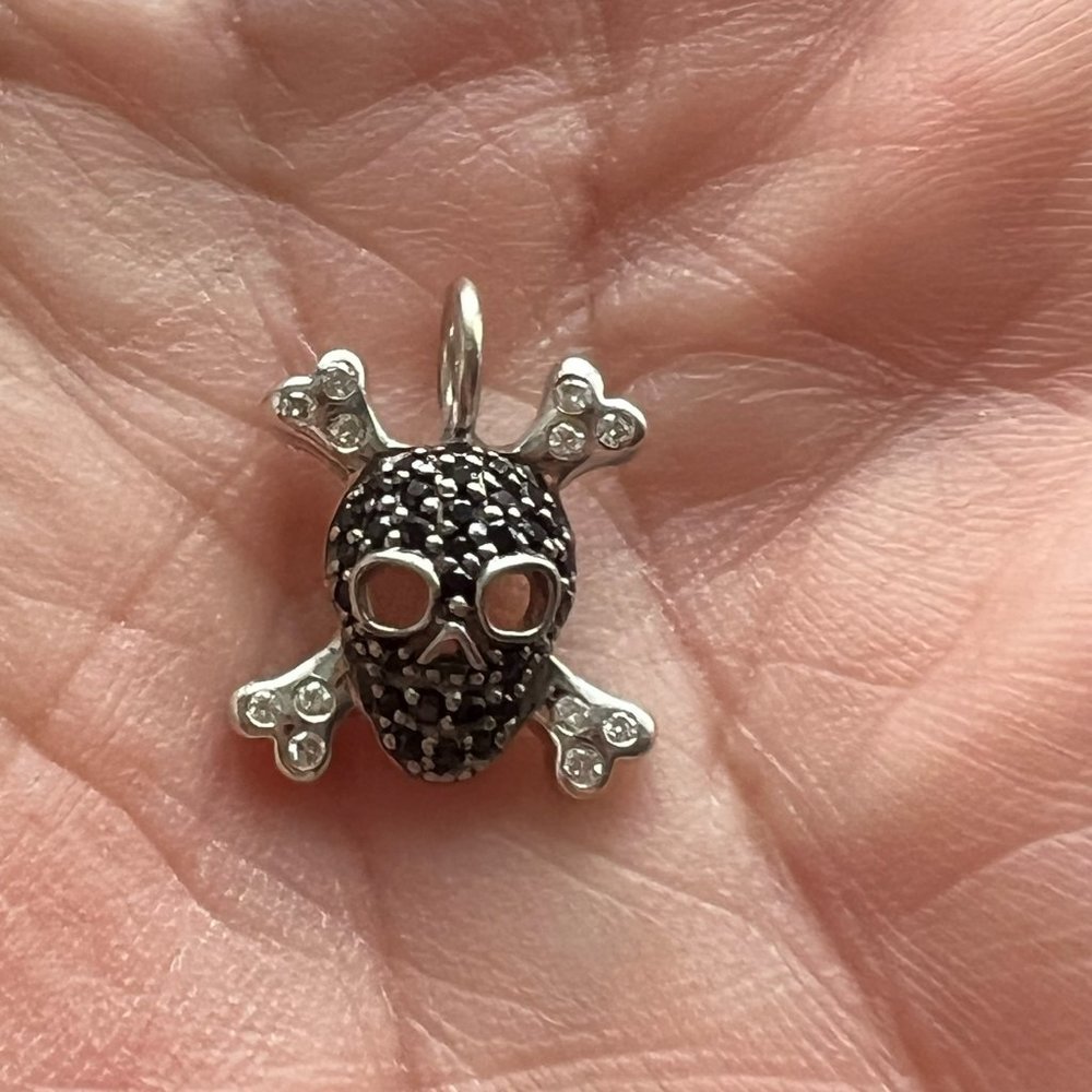 Roberto Coin Black and Silver Skull & Crossbones Pendant